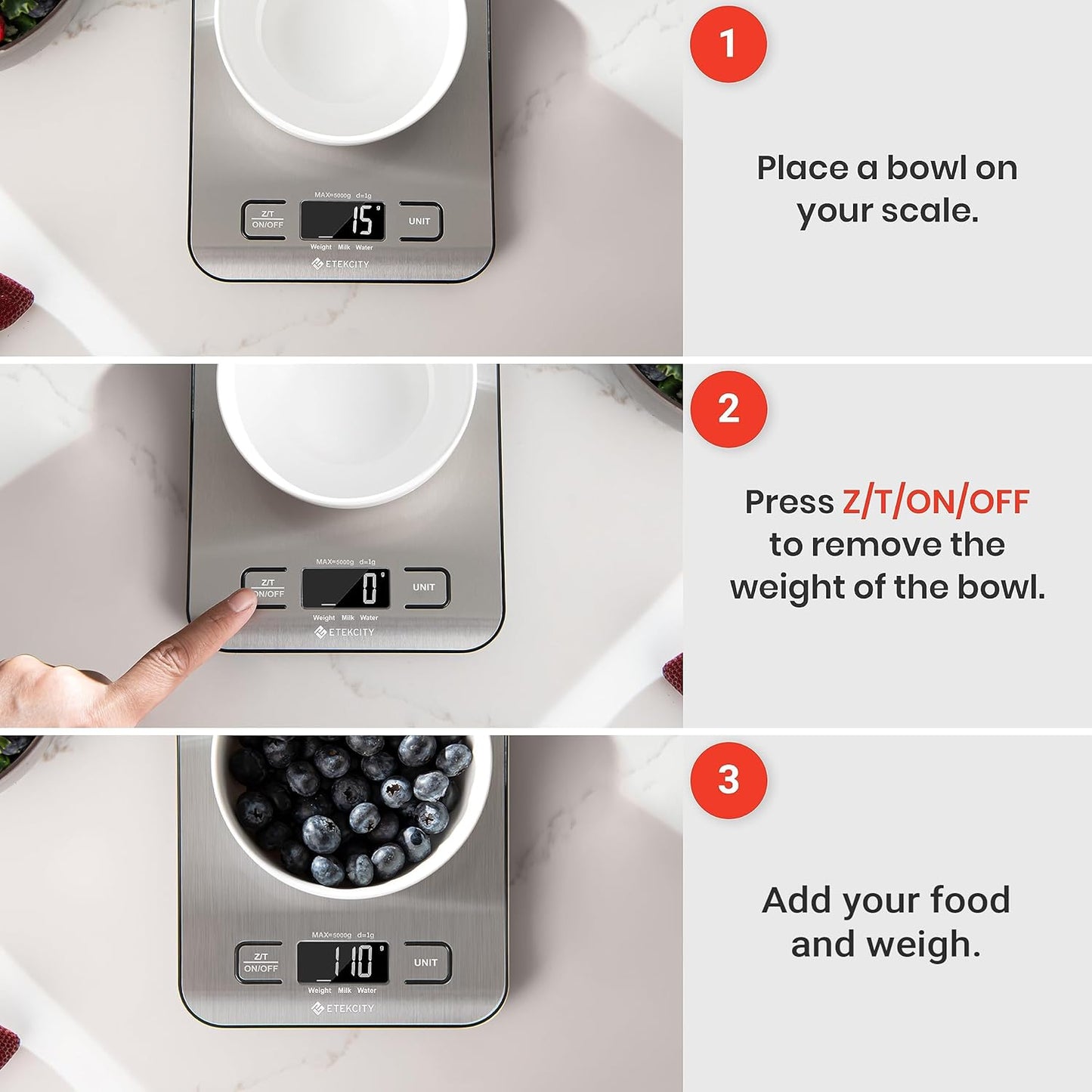 Digital Food Kitchen Scale - Grams & Ounces for Baking, Cooking, Keto